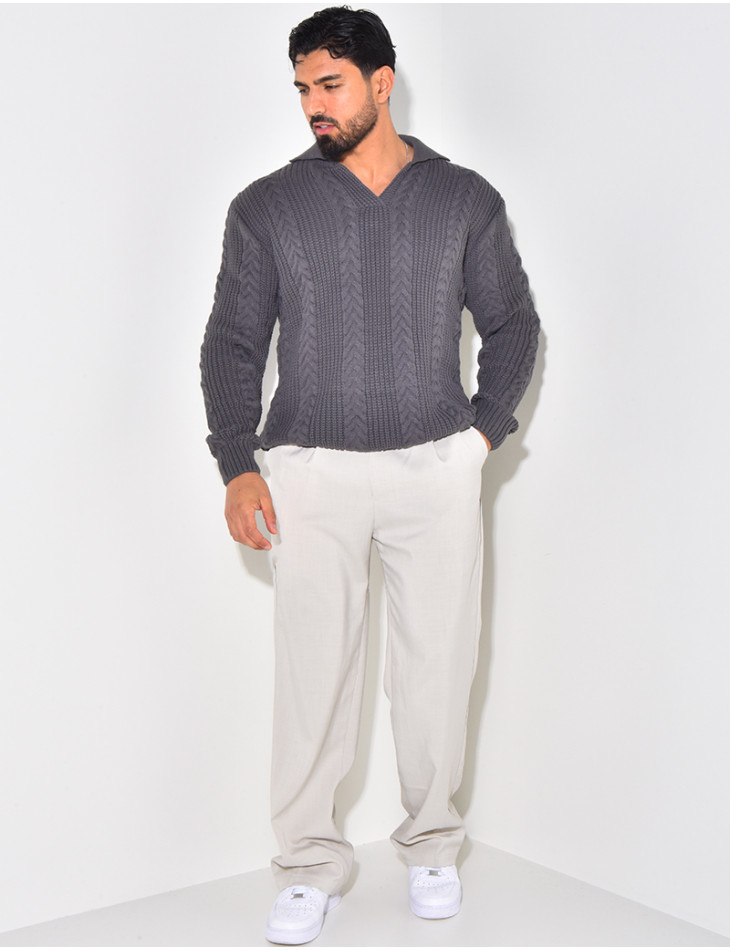 Pullover mit Polokragen