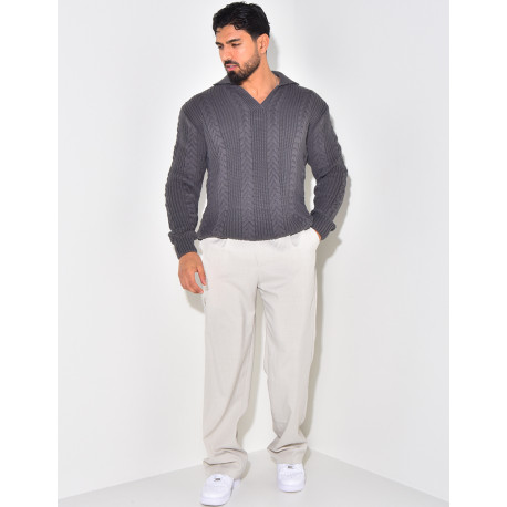 Pullover mit Polokragen