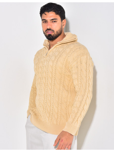 Pull en laine à zip
