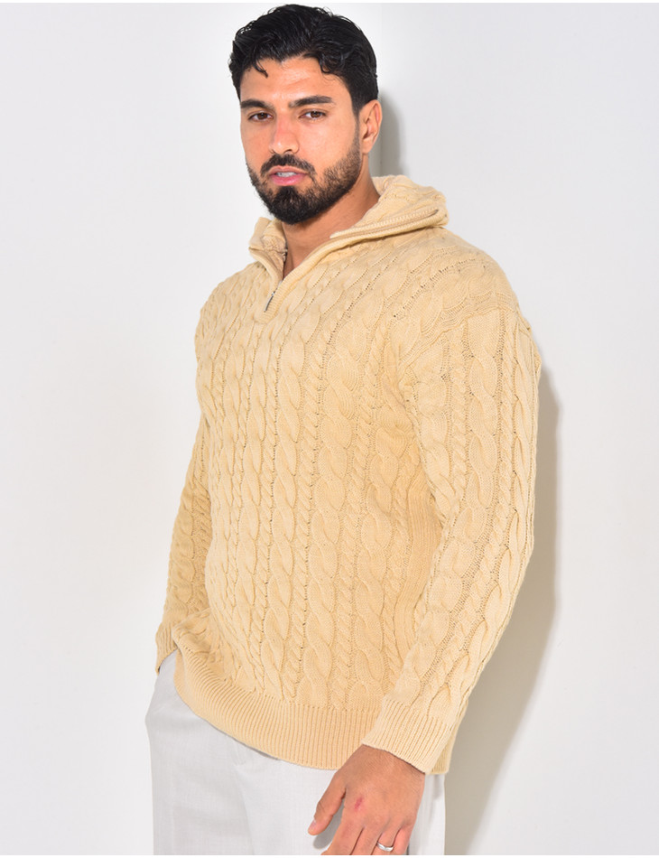 Pull en laine à zip
