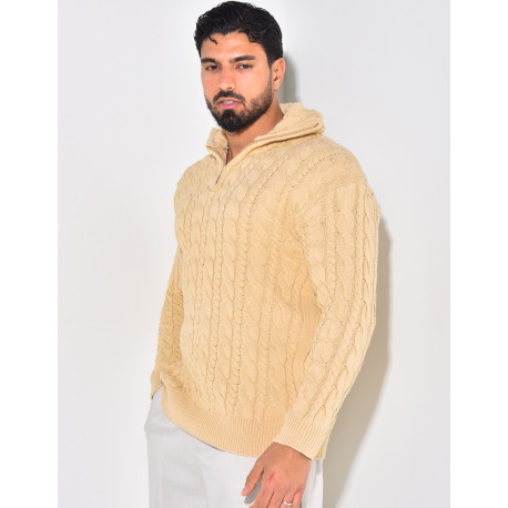 Pull en laine à zip
