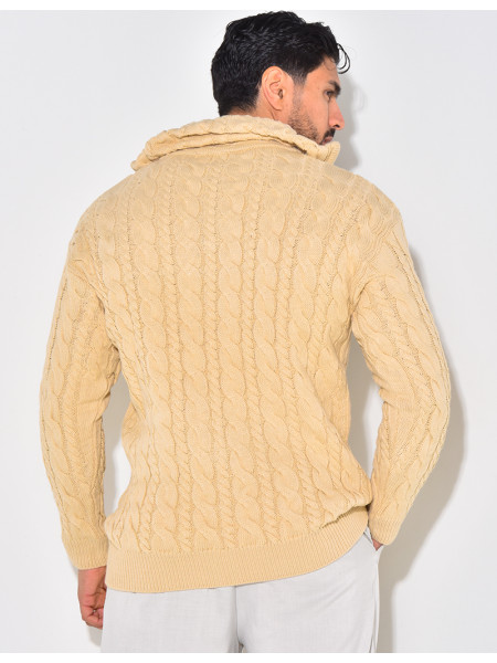 Pull en laine à zip
