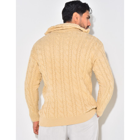 Pull en laine à zip