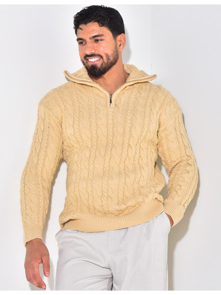 Pull en laine à zip