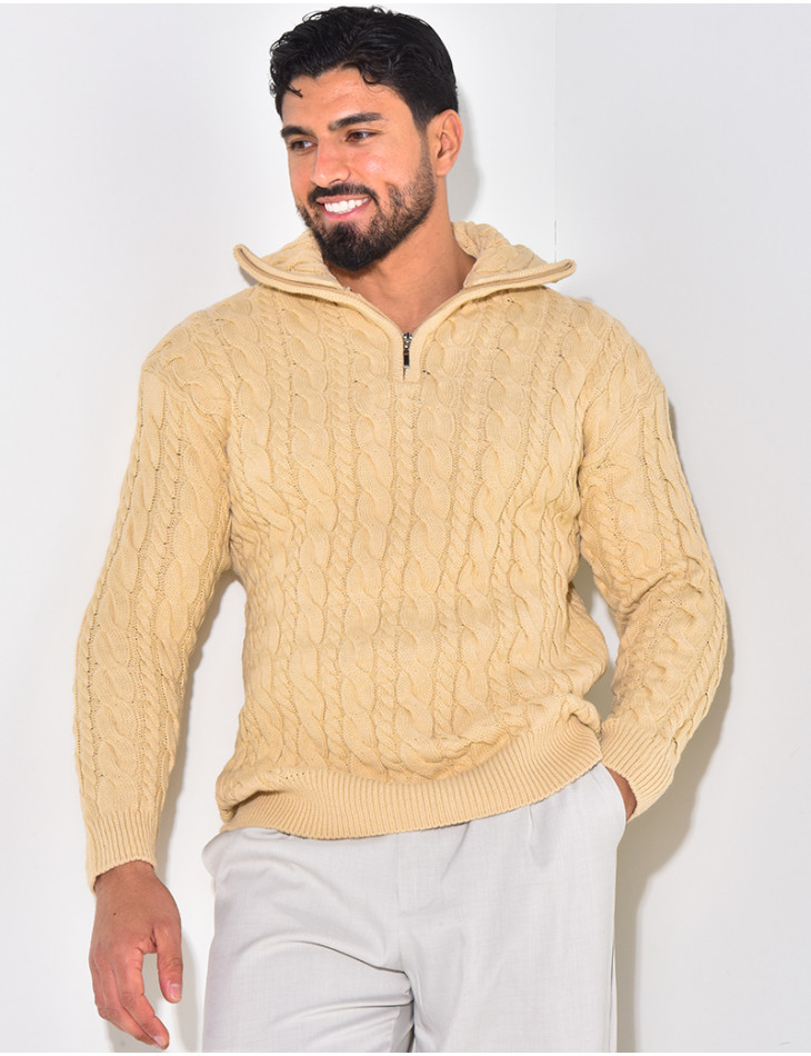 Pull en laine à zip