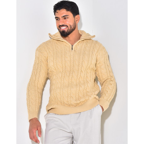 Pull en laine à zip