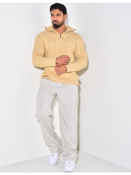 Pull en laine à zip
