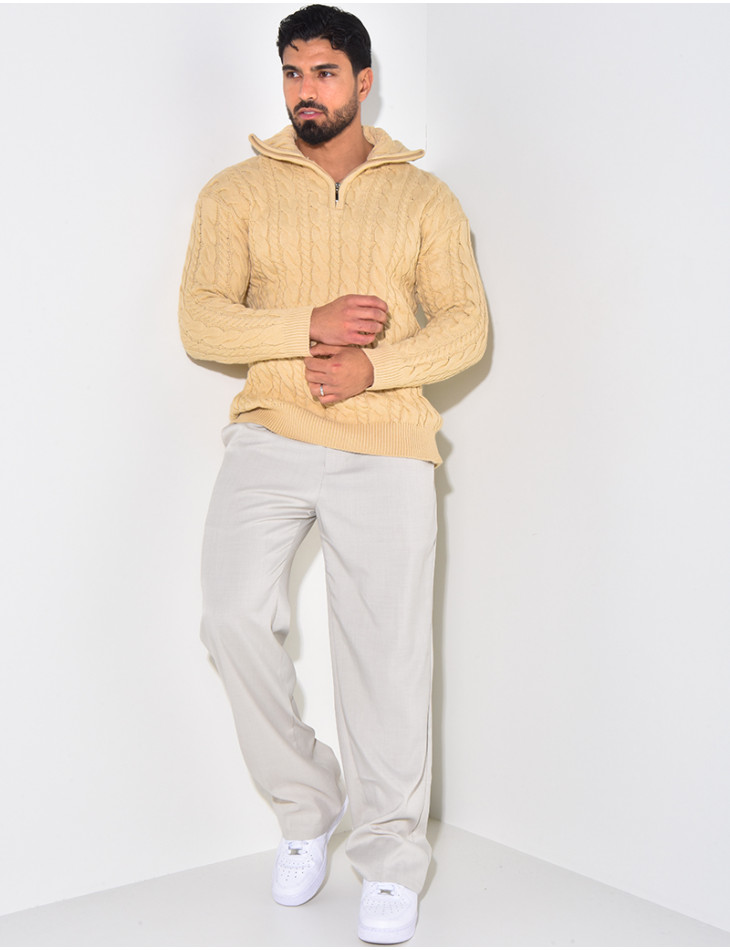 Pull en laine à zip