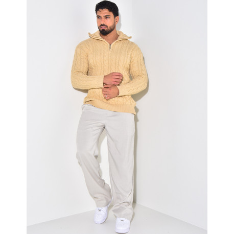 Pull en laine à zip