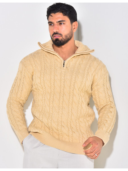 Pull en laine à zip