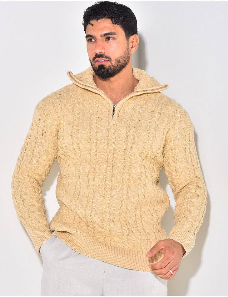 Pull en laine à zip
