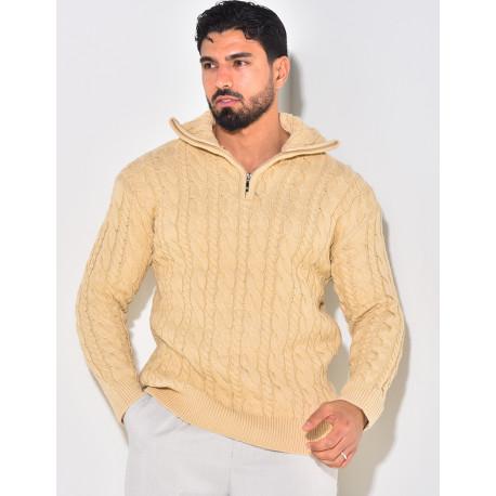 Pull en laine à zip