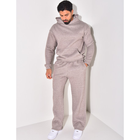 Ensemble pantalon et sweat à capuche côtelé