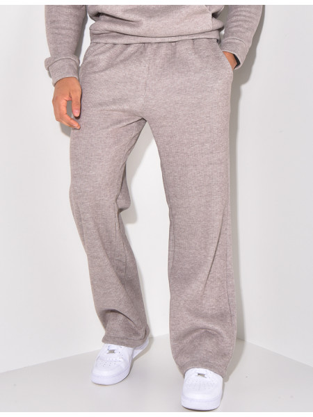 Ensemble pantalon et sweat à capuche côtelé