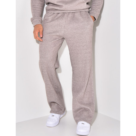 Ensemble pantalon et sweat à capuche côtelé