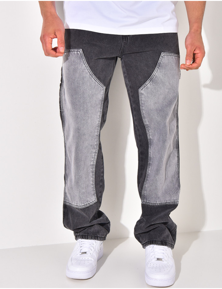 Jeans flare bi-color