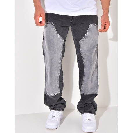 Jeans flare bi-color