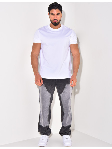 Jeans flare bi-color