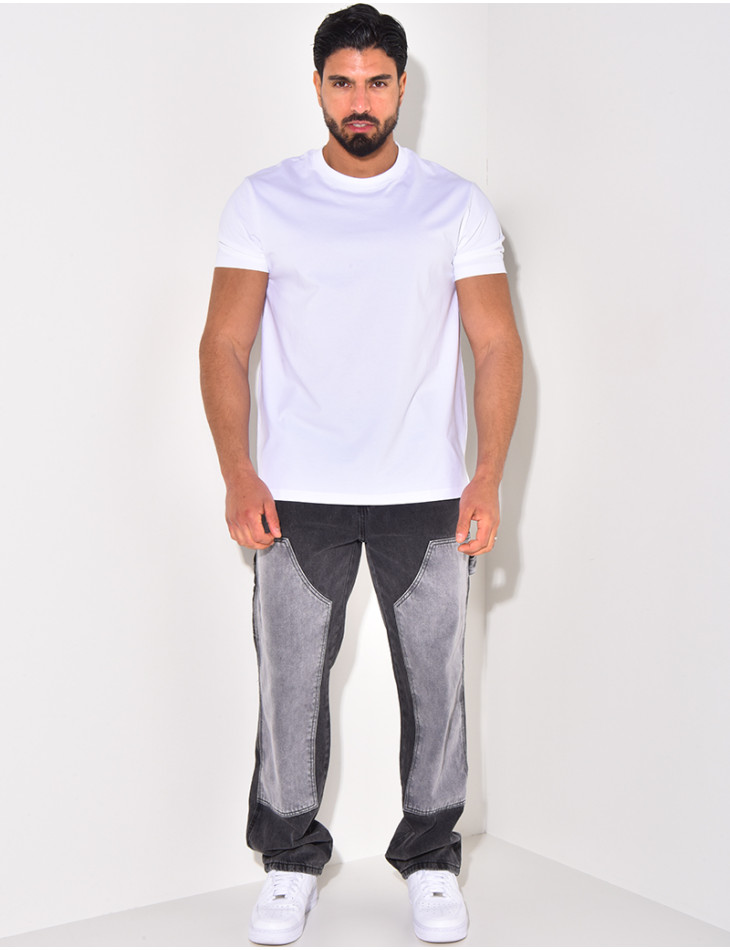 Jeans flare bi-color