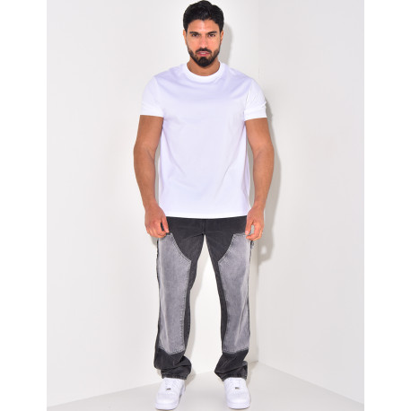 Jeans flare bi-color