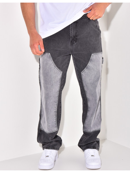 Jeans flare bi-color
