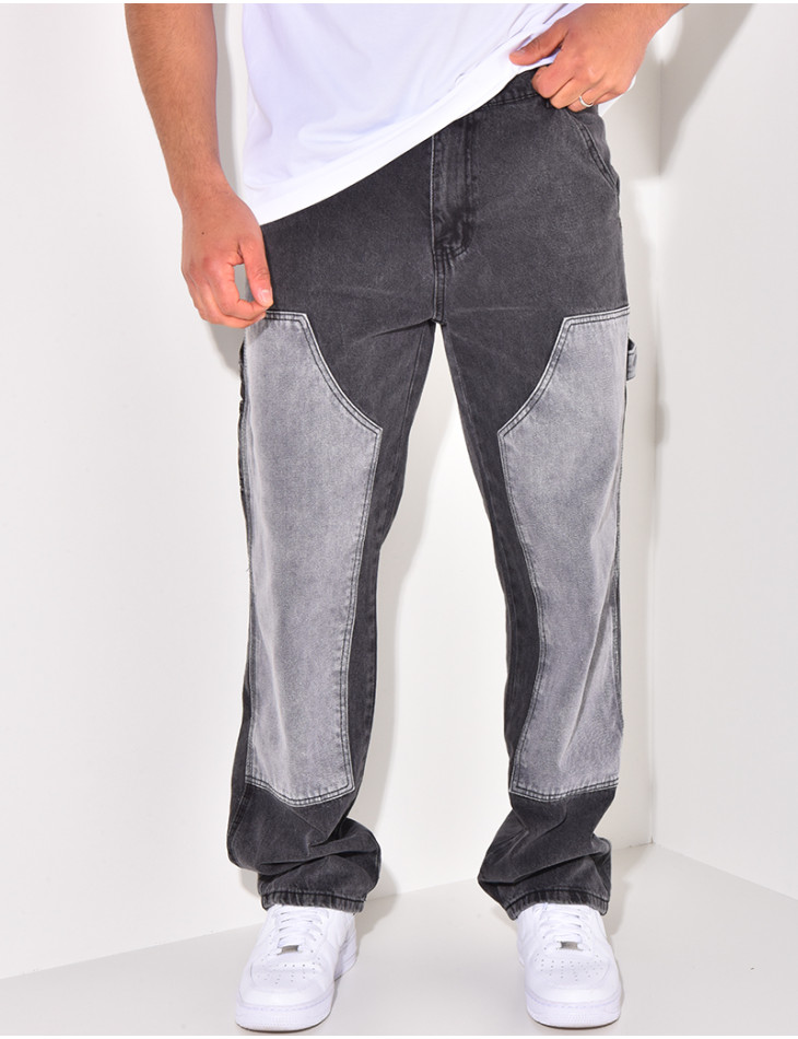 Jeans flare bi-color