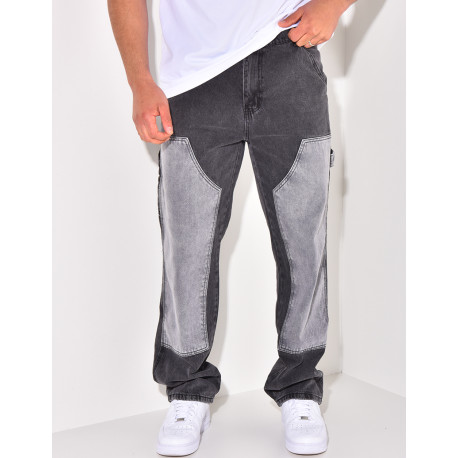 Jeans flare bi-color
