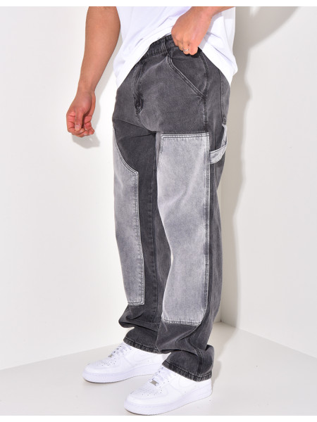 Jeans flare bi-color