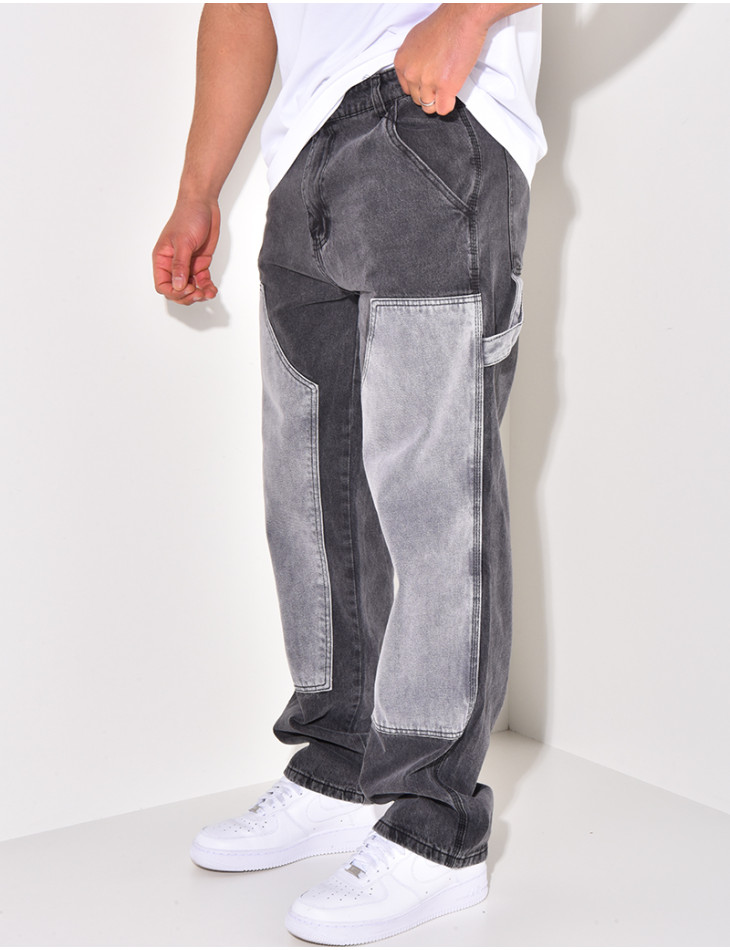 Jeans flare bi-color