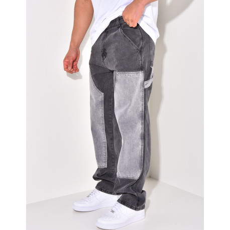Jeans flare bi-color