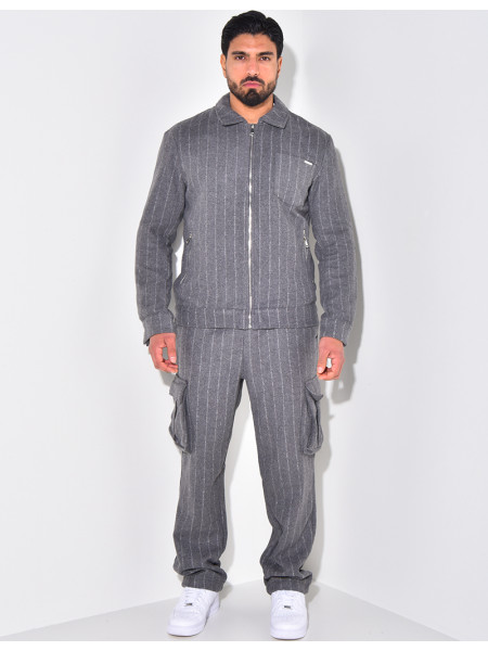 Ensemble épais pantalon et chemise rayé