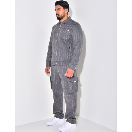 Ensemble épais pantalon et chemise rayé