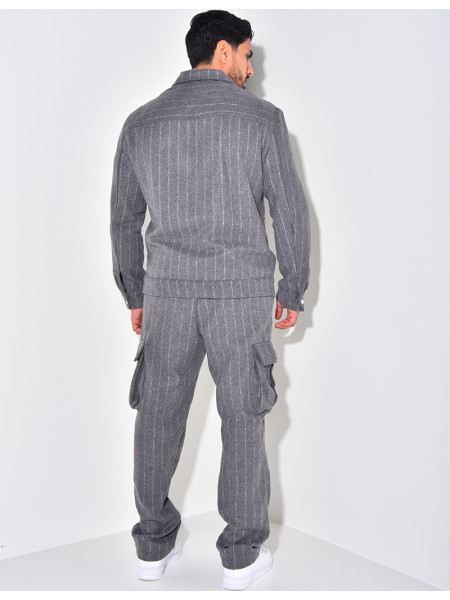 Ensemble épais pantalon et chemise rayé