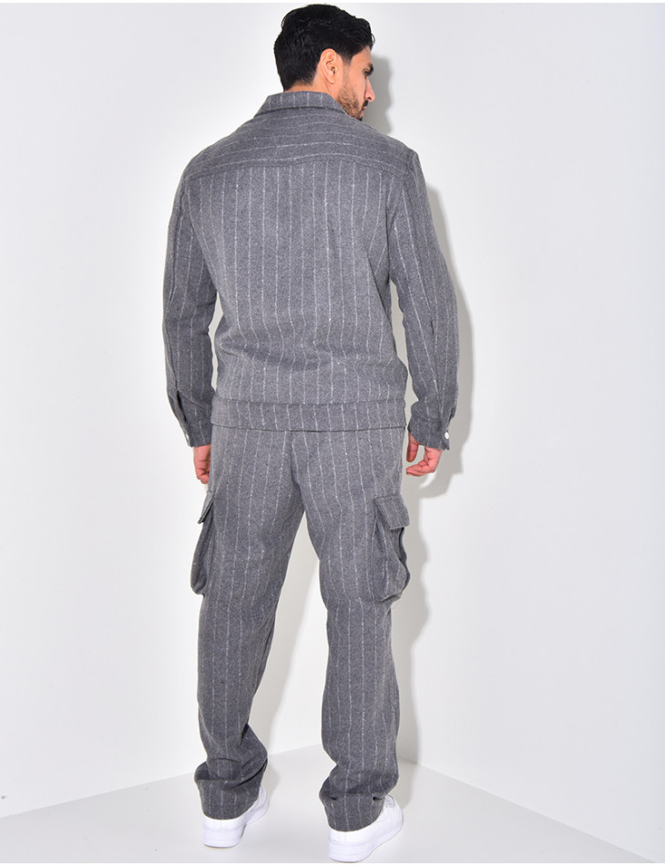 Ensemble épais pantalon et chemise rayé