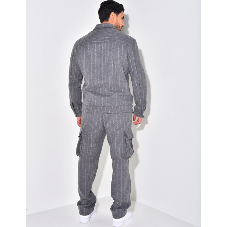 Ensemble épais pantalon et chemise rayé