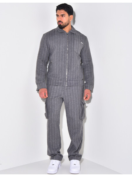 Ensemble épais pantalon et chemise rayé