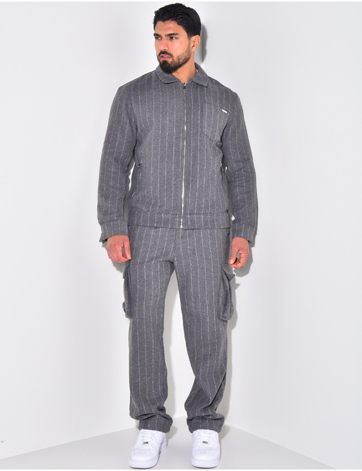 Ensemble épais pantalon et chemise rayé