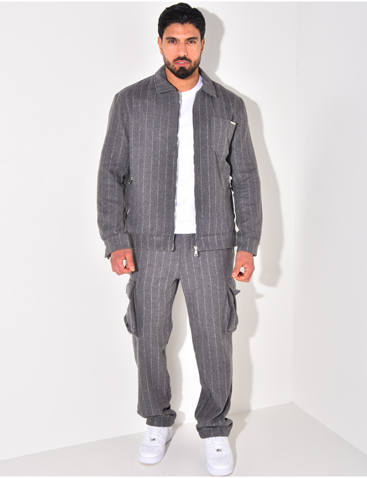 Ensemble épais pantalon et chemise rayé