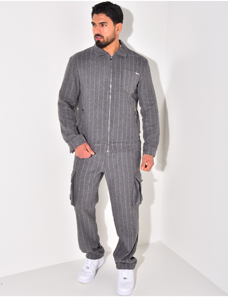 Ensemble épais pantalon et chemise rayé