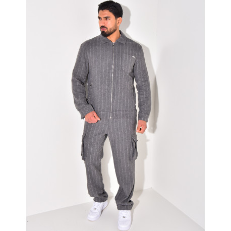Ensemble épais pantalon et chemise rayé