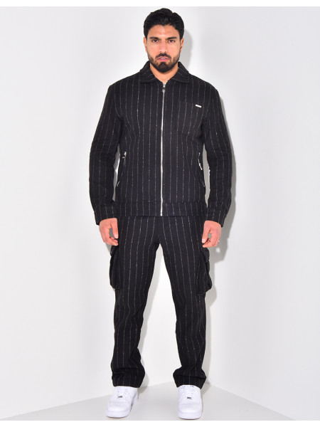 Ensemble épais pantalon et chemise rayé