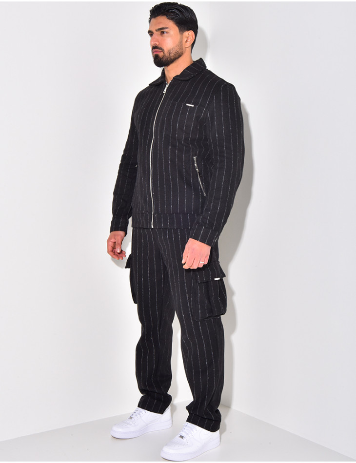 Ensemble épais pantalon et chemise rayé