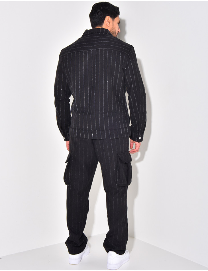 Ensemble épais pantalon et chemise rayé