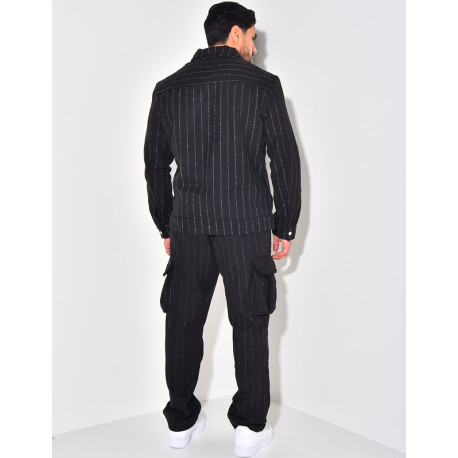 Ensemble épais pantalon et chemise rayé