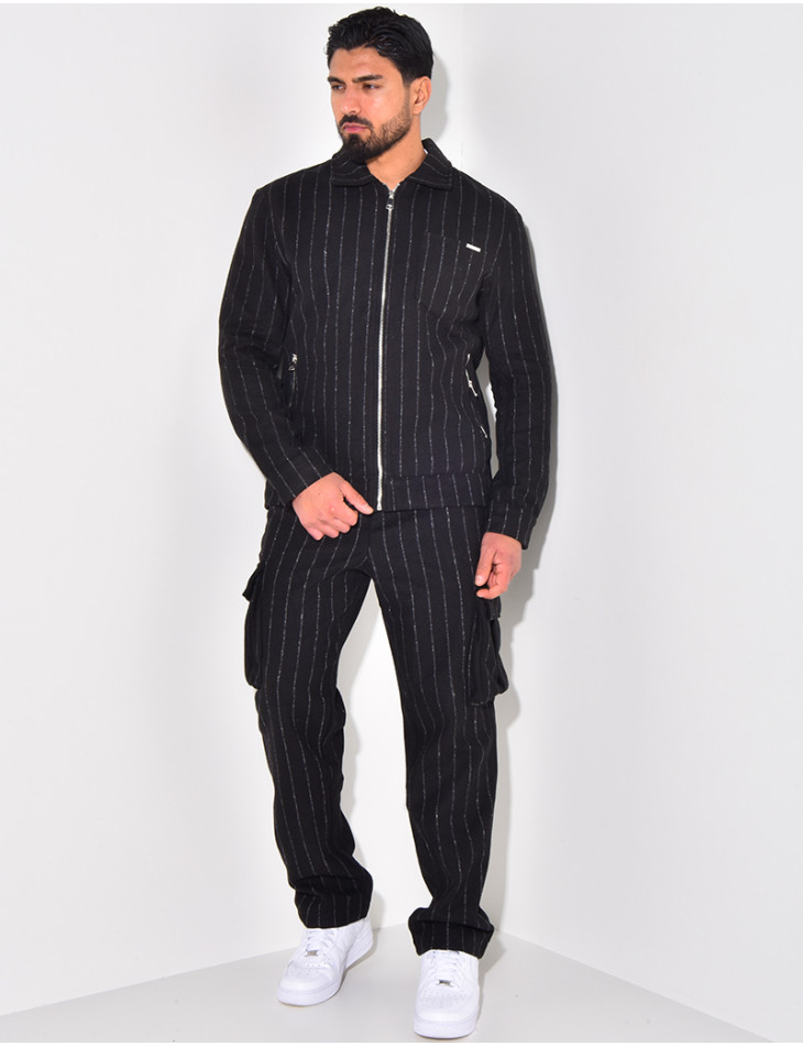 Ensemble épais pantalon et chemise rayé