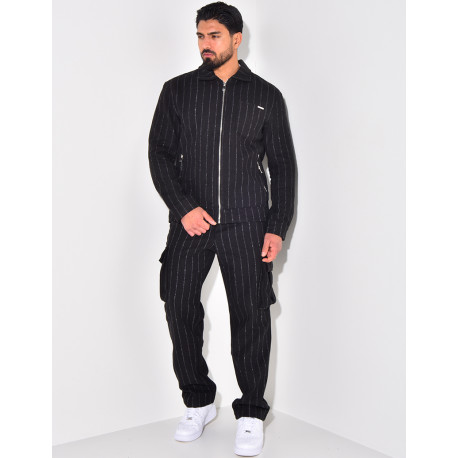 Ensemble épais pantalon et chemise rayé