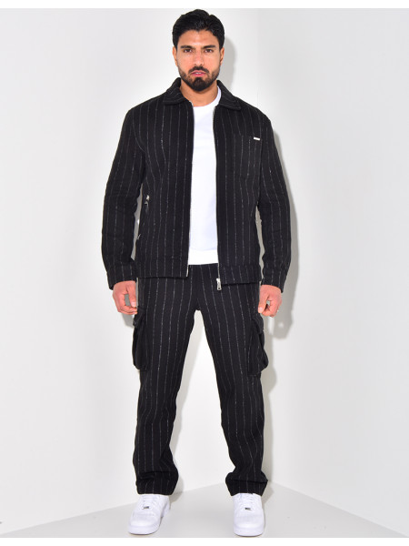 Ensemble épais pantalon et chemise rayé