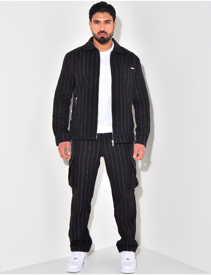 Ensemble épais pantalon et chemise rayé