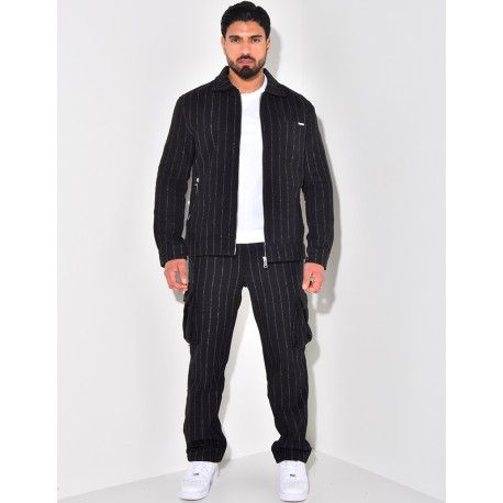 Ensemble épais pantalon et chemise rayé