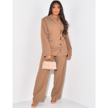 Blazer oversize à boutonnière sur le côté